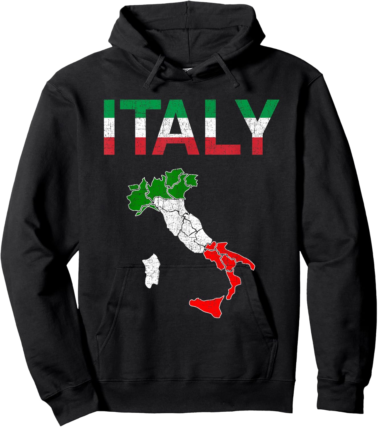 Italy Flag Vintage Italian Italia Hoodie - Hoodie | Black