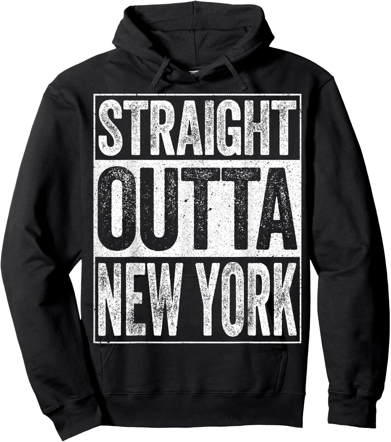 Straight Outta New York Shirt Patriotic New York State Kids Men Hoodie - Hoodie | Black