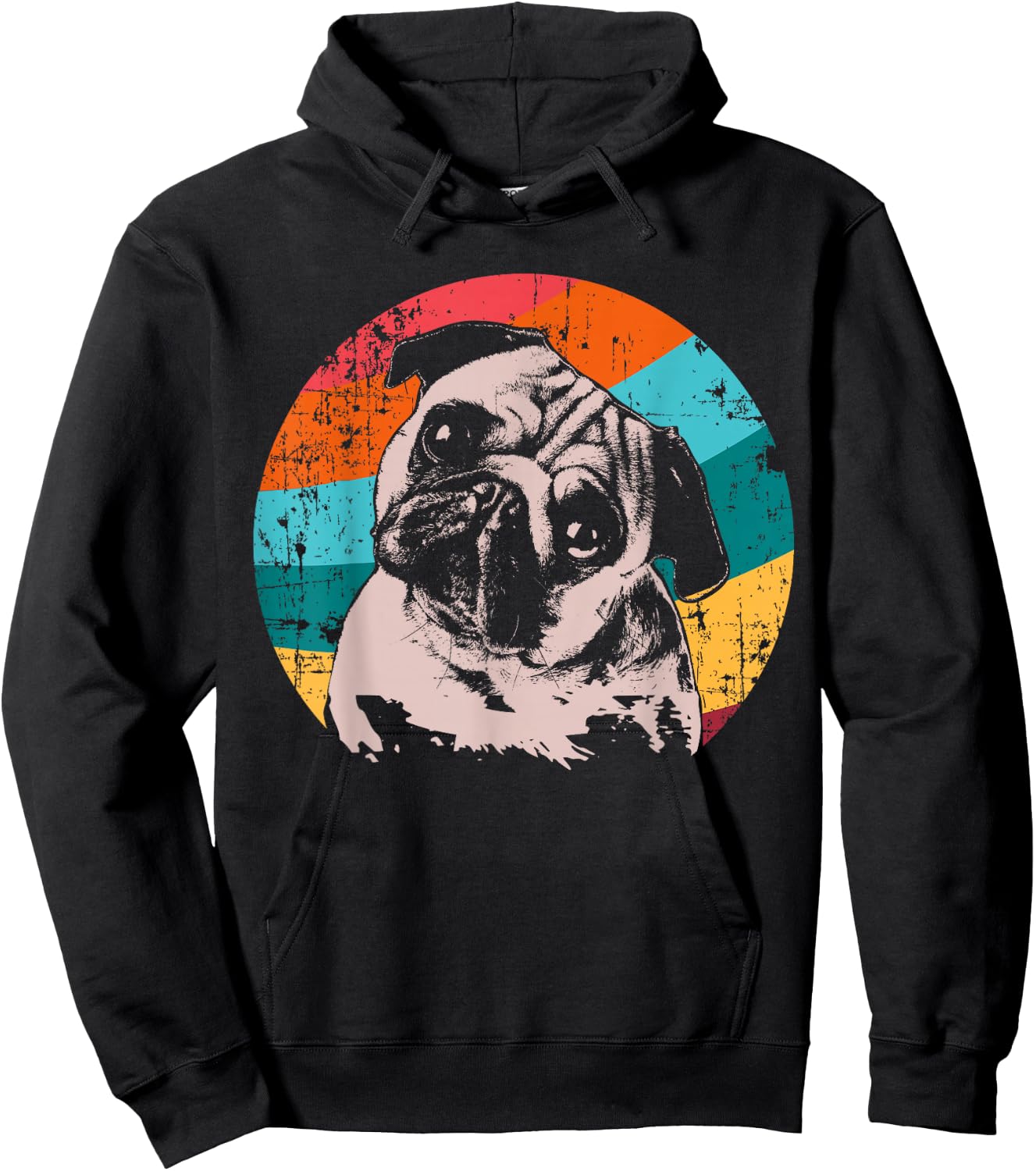 Pug Puggie-Dog Hoodie - Hoodie | Black