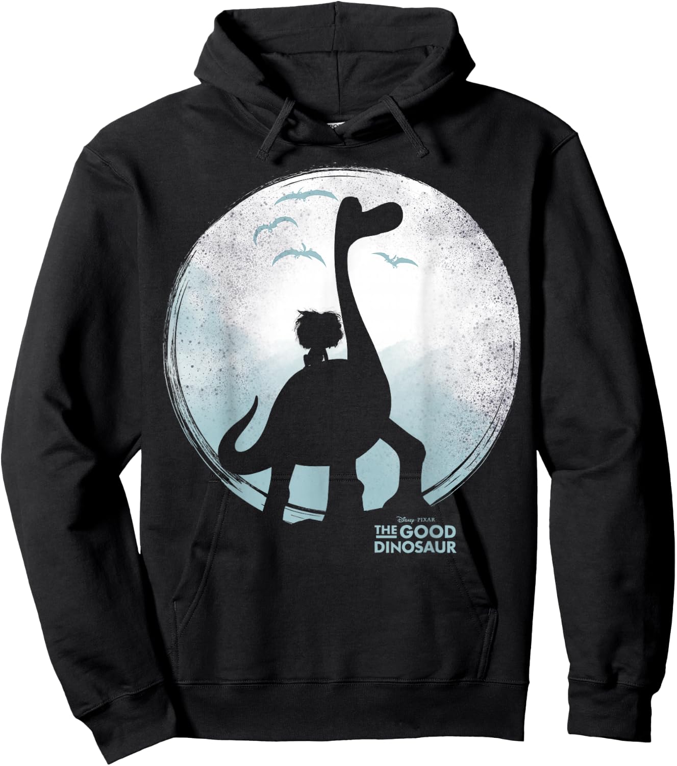 Disney Pixar The Good Dinosaur Moon Silhouette Movie Logo Hoodie - Hoodie | Black