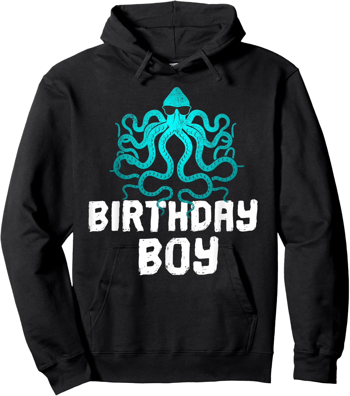 Funny Birthday Boy Octopus Lover Sunglasses Party Gift Hoodie - Hoodie | Black