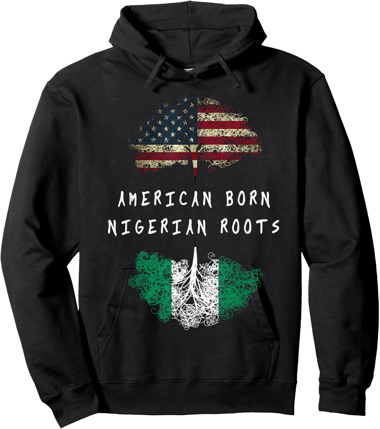 American Born, Nigerian Roots Ancestry Hoodie - Hoodie | Black