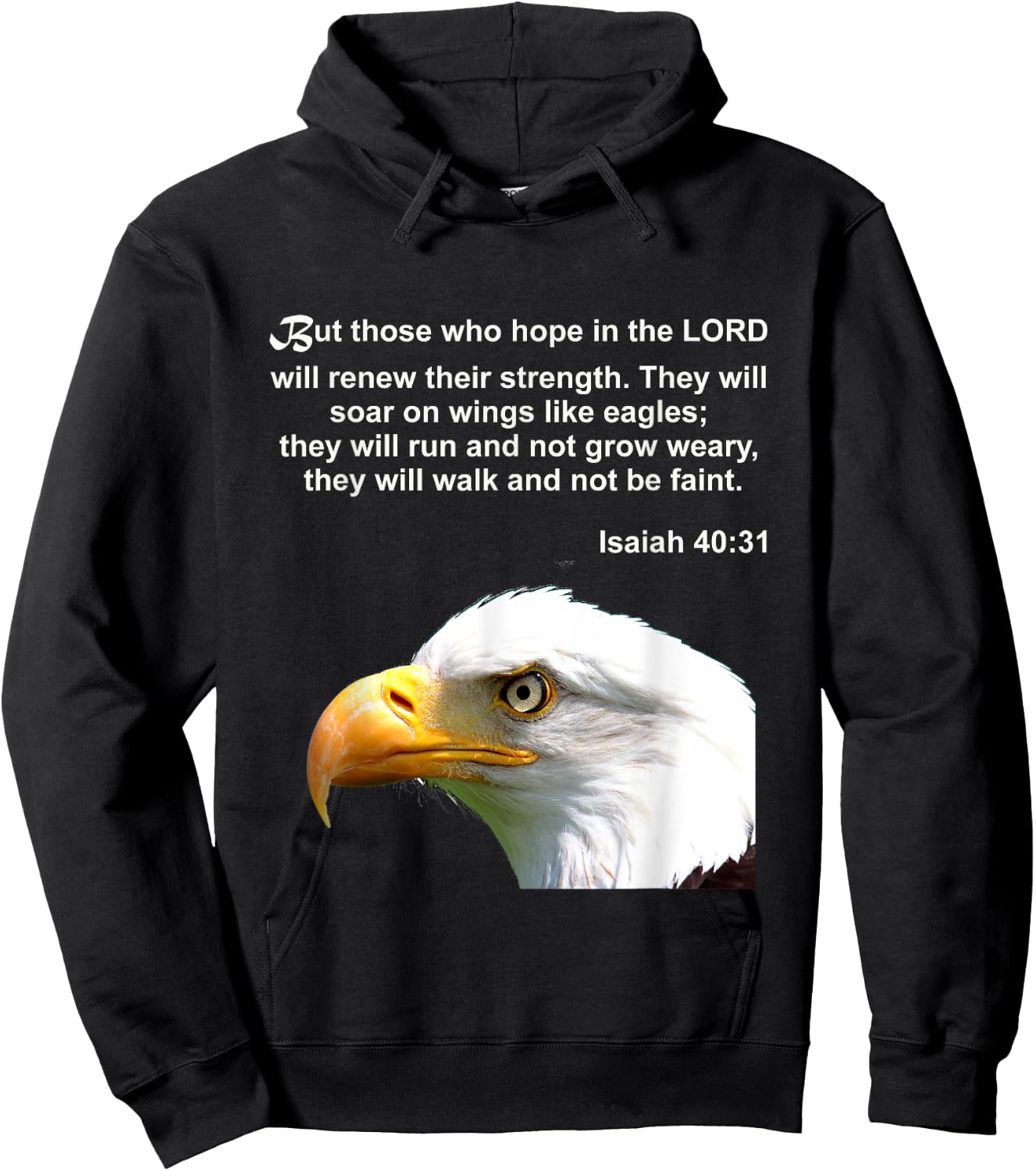 Eagle Bible Verse Isaiah 40 31 Christian Hoodie - Hoodie | Black