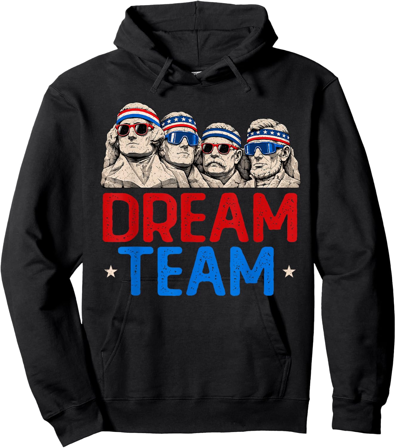 Team Patriotic Presidents Mount American USA 4th of July Hoodie - Hoodie | Black