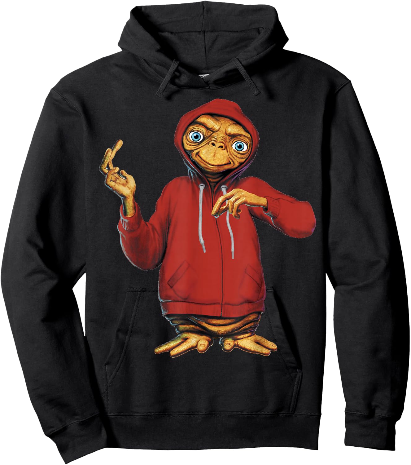 E.T. Hiding in A Portrait Graphic Hoodie - Hoodie | Black