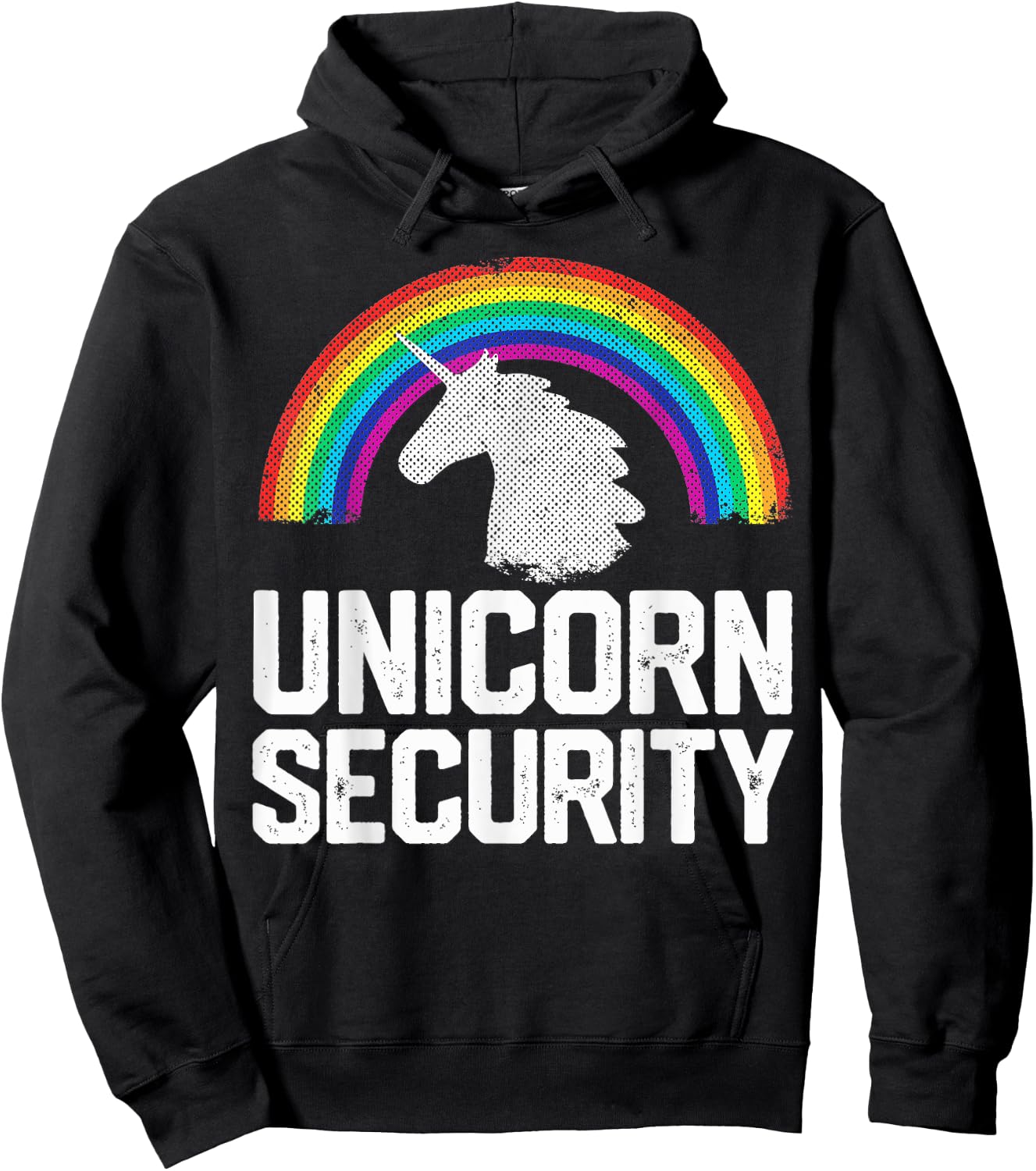 Unicorn Security Funny Rainbow Cute Halloween Costume Gift Small Hoodie - Hoodie | Black