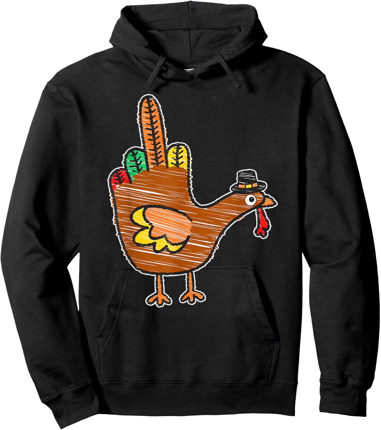 Thanksgiving Middle Finger Hoodie - Hoodie | Black