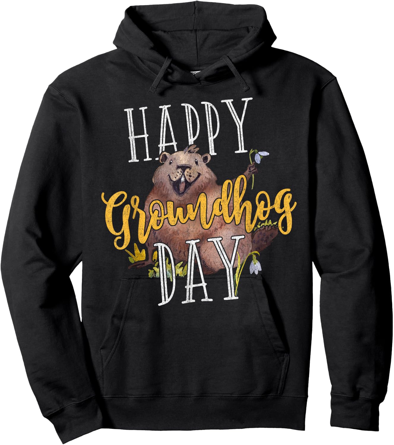 Groundhog Day Shirt Happy Groundhog Day Gifts Hoodie - Hoodie | Black