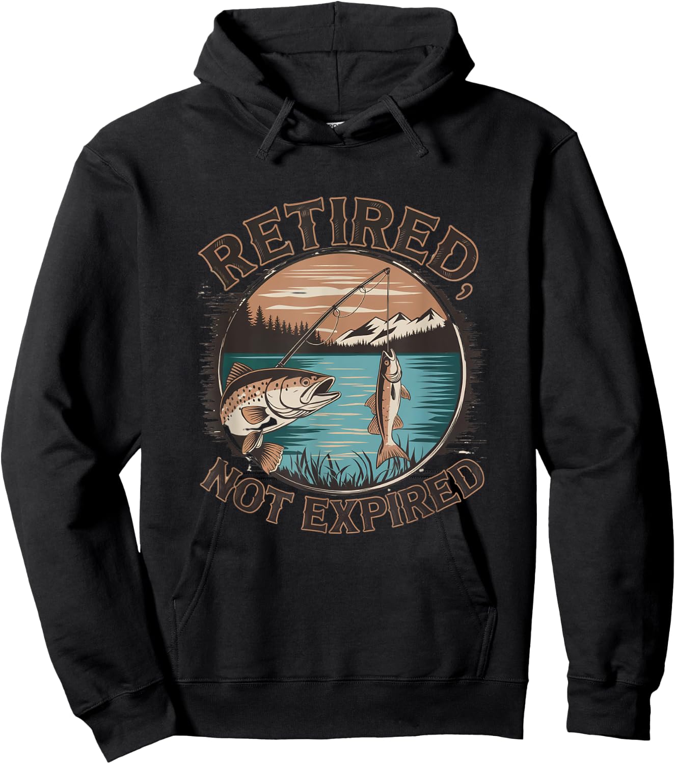 Fishing Retired, Not Expired Retirement Senior Funny Hoodie - Hoodie | Black