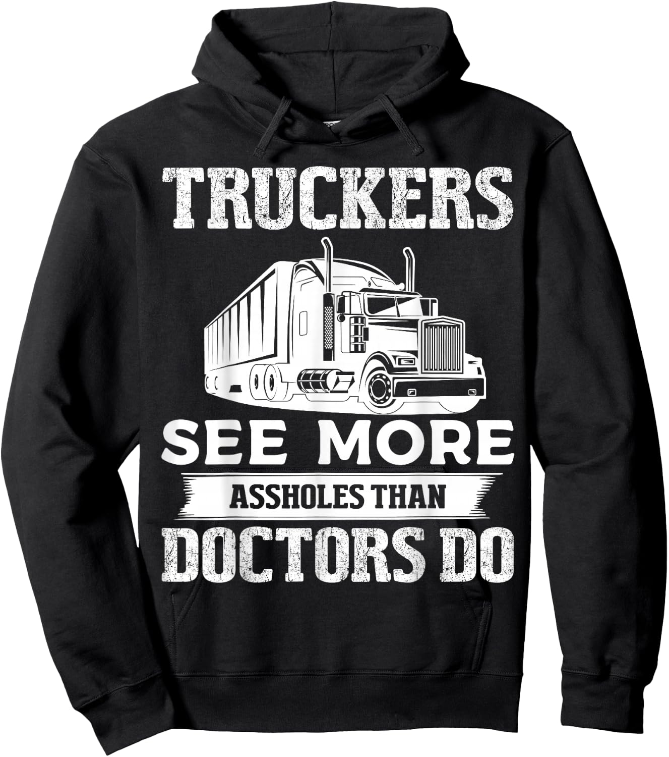 Truckers See More Funny Truck Driver Gifts for Trucking Dads Hoodie - Hoodie | Black