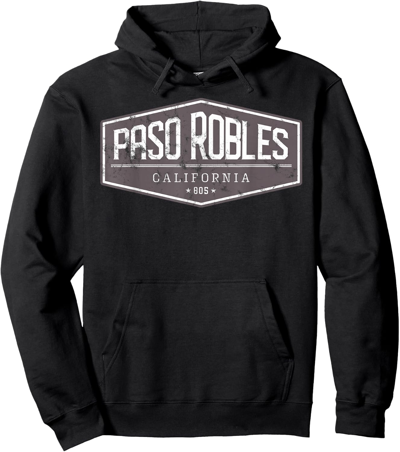 Paso Robles, California, 805 Distressed Graphic Design Hoodie - Hoodie | Black