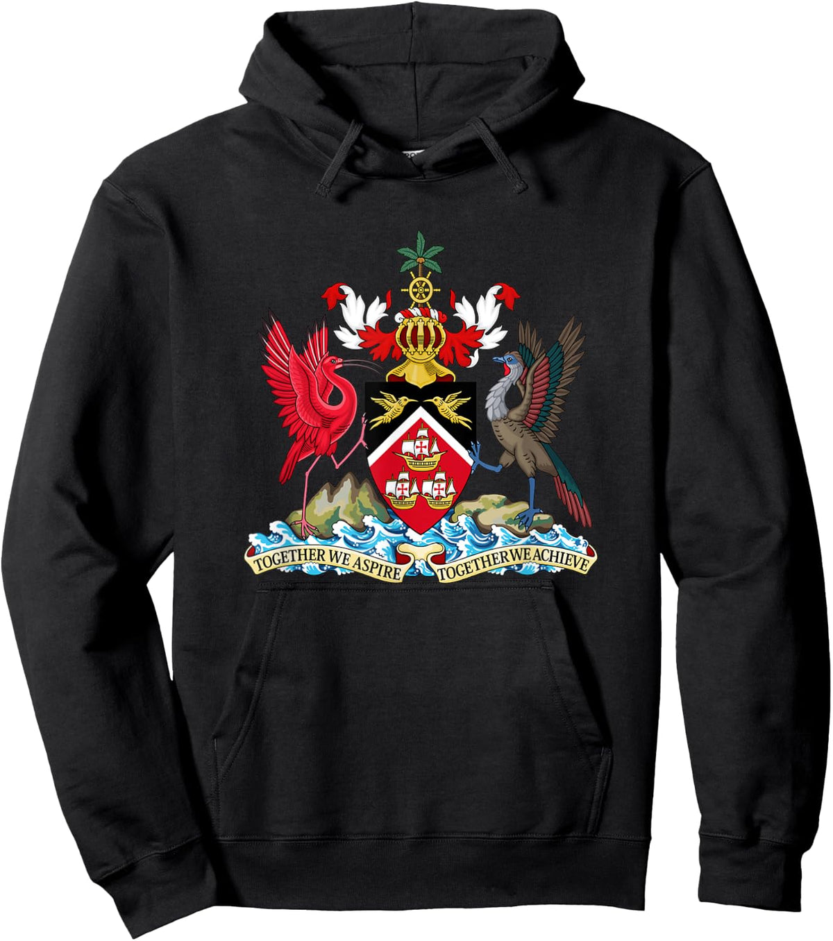Trinidad & Tobago Coat Of Arms Emblem Symbol Birds Hoodie - Hoodie | Black