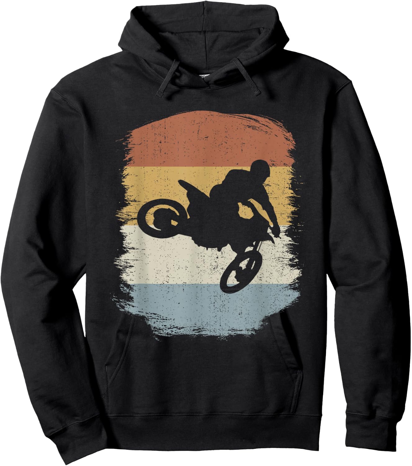 Retro Motocross Biker Dirt Bike - Vintage Supercross Hoodie - Hoodie | Black