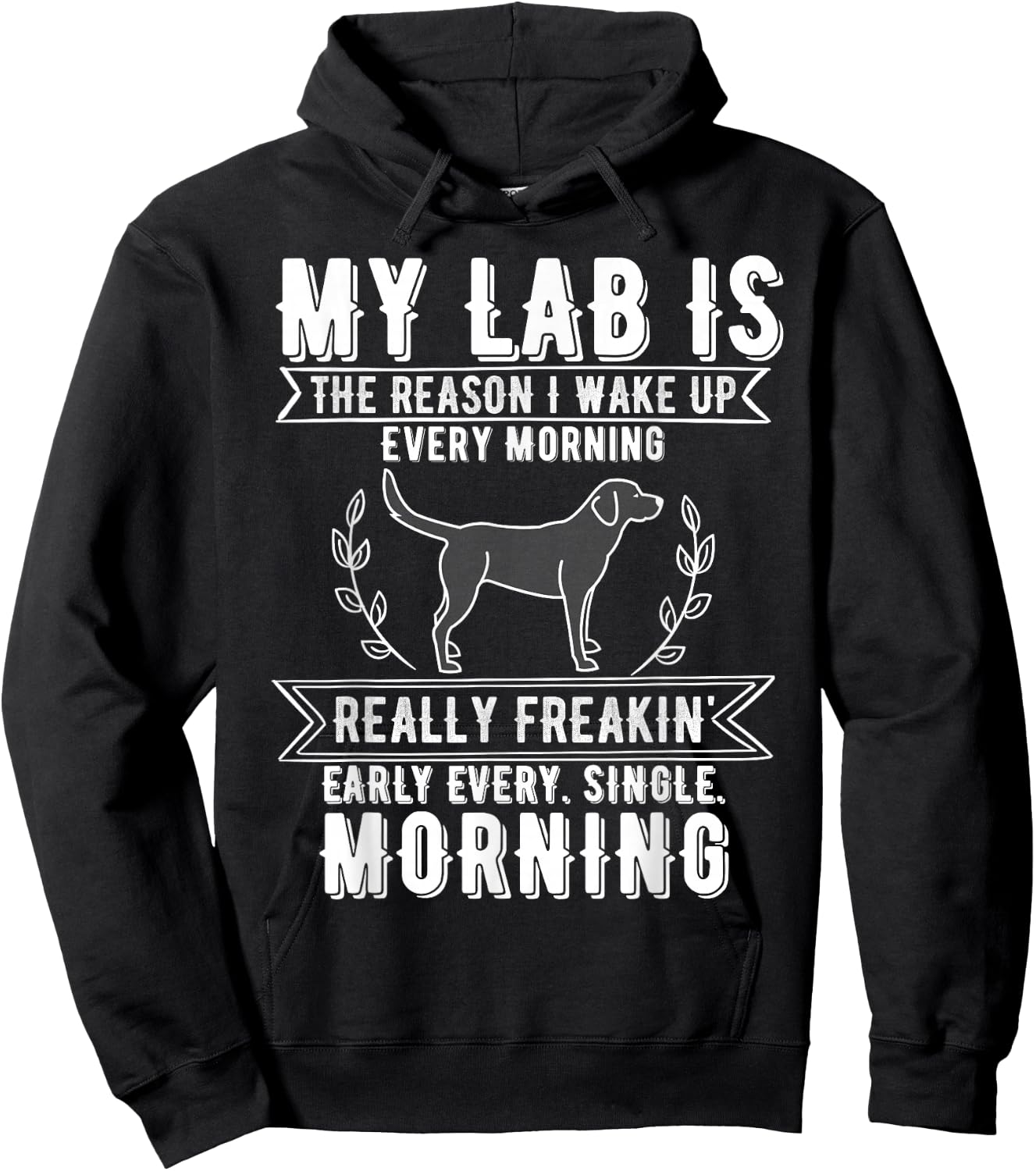 2025 Funny Lab Dog Meme Hoodie - Hoodie | Black