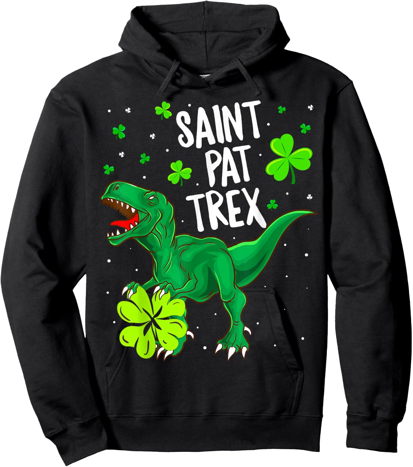 St Pat Trex Shirt T Rex St Patricks Day Dinosaur Shirt Gifts Hoodie - Hoodie | Black