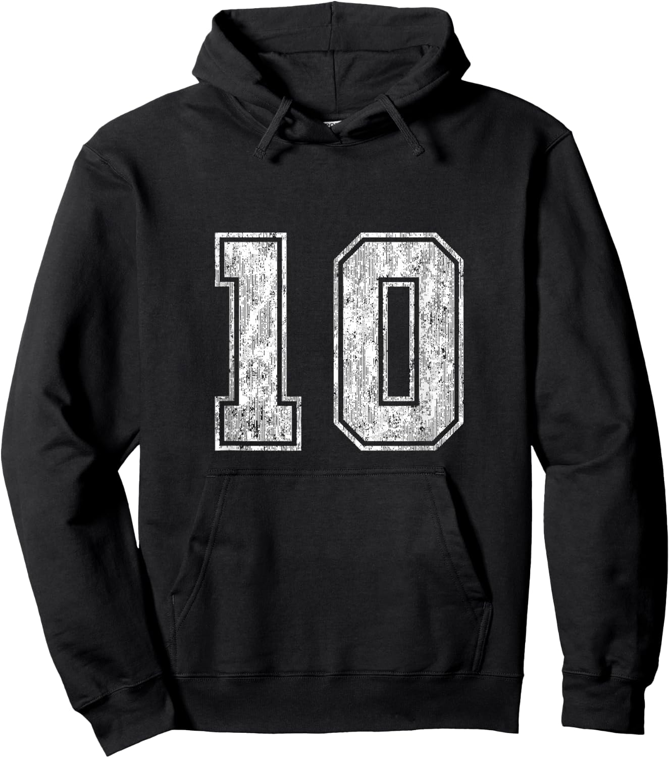 Number 10 Vintage Ten Sports Design Hoodie - Hoodie | Black