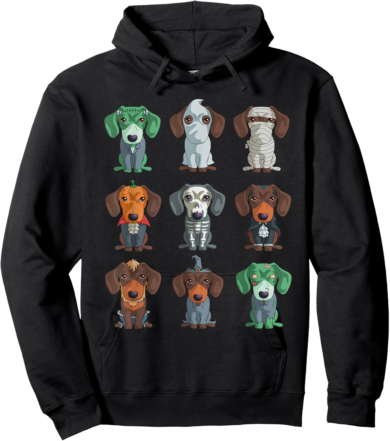 Dachshund Halloween Funny Weiner Gift Shirt Hoodie - Hoodie | Black