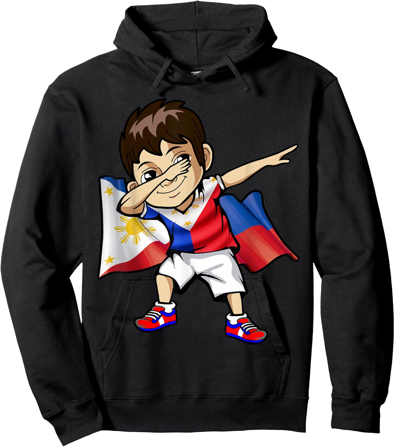 Dabbing Boy Philippine Flag Filipino Meme Jersey Dab T Shirt Hoodie - Hoodie | Black