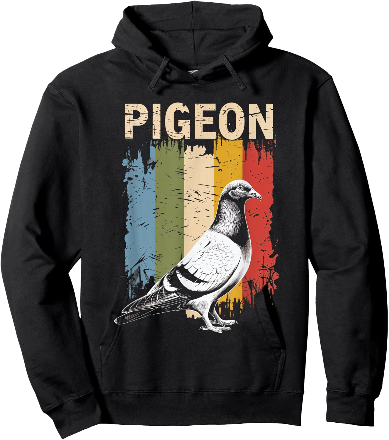 Pigeon Vintage Design Bird Lovers Nature Pigeon Art Hoodie - Hoodie | Black