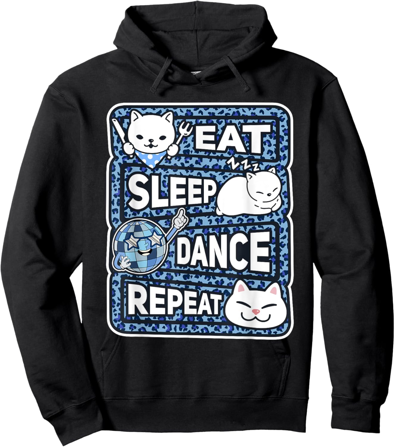 Eat Sleep Dance Repeat Funny Dance Lover Outfit Girl Dancing Hoodie - Hoodie | Black