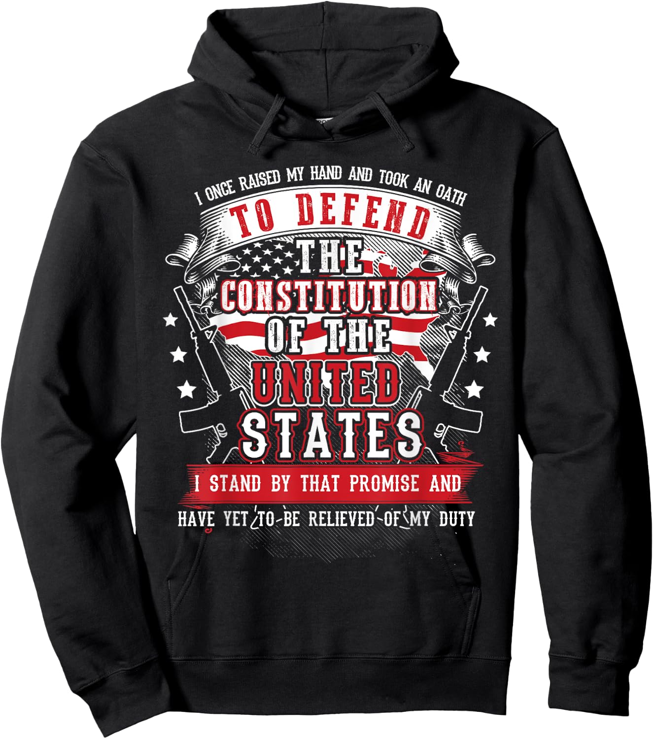 US Military Veteran Oath To Defend The Constitution Hoodie - Hoodie | Black