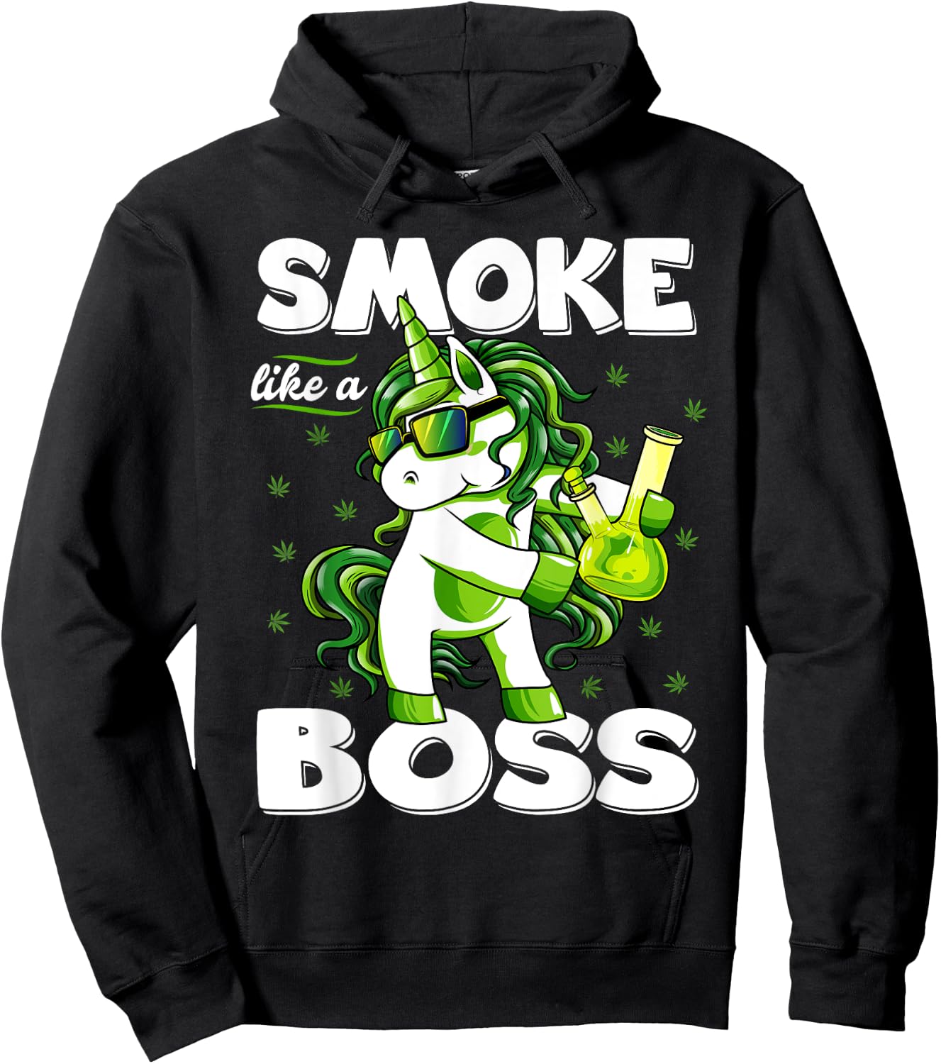Funny 420 Marijuana Weed T Shirts -Adults Black Small Modern Round Collar Short Sleeve 420 Unicorn Floss Like A Boss Weed Pot Leaf Marijuana Hoodie - Hoodie | Black