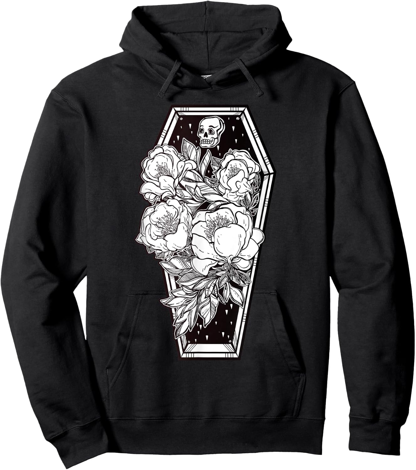 Floral Spooky Halloween - Grave and Roses Occult Hoodie - Hoodie | Black