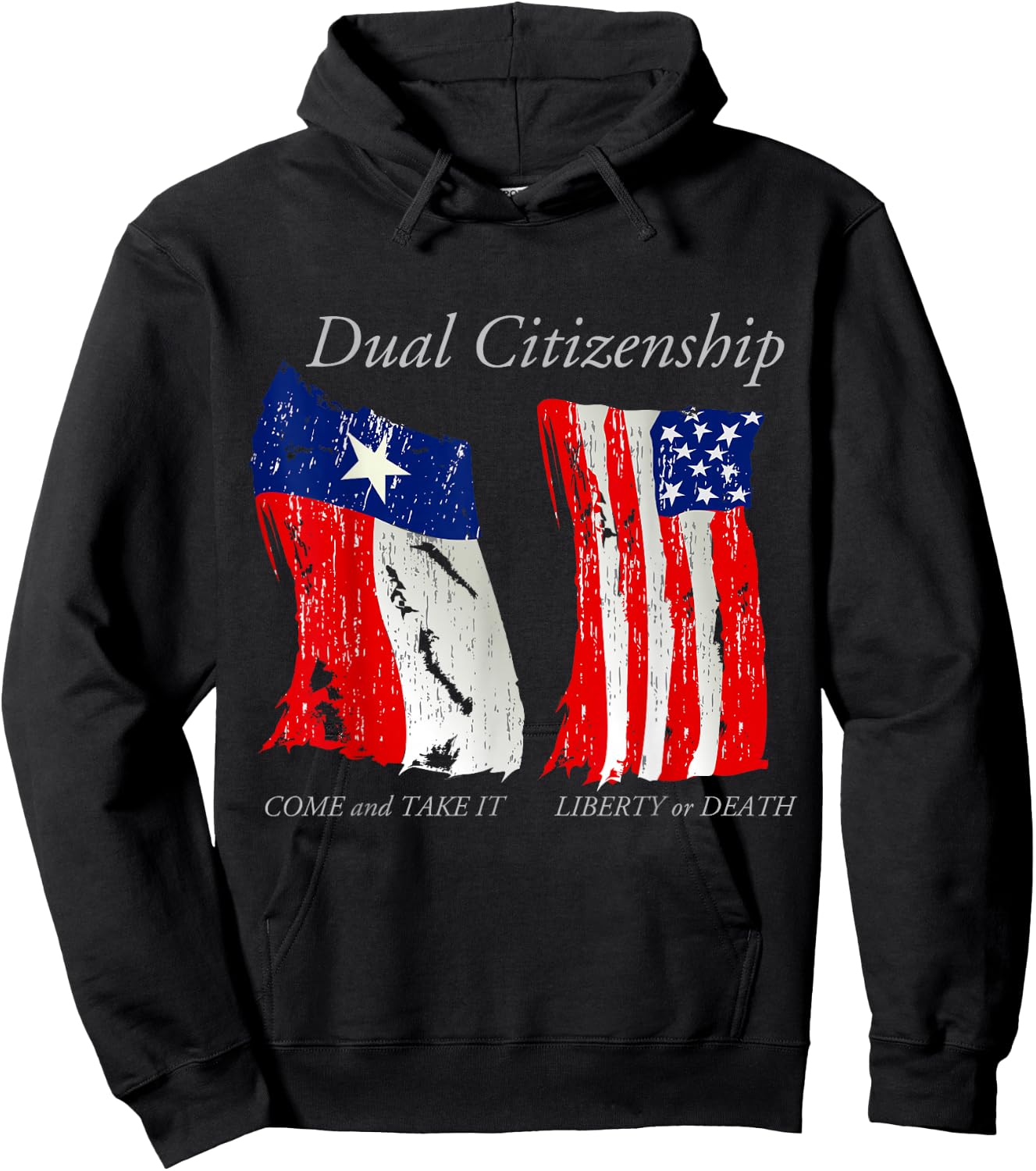 Dual Citizen Texas American Pride for Texans Hoodie - Hoodie | Black