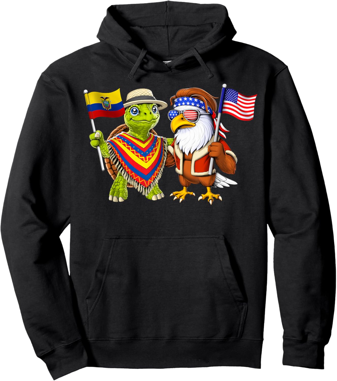 Ecuadorian American Roots Ecuador USA Flag Proud Ecuadorian Hoodie - Hoodie | Black
