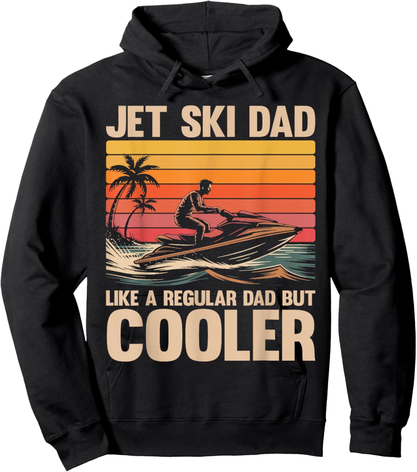 Vintage Jetski Father Funny Jet Skiing Lover Dad Hoodie - Hoodie | Black