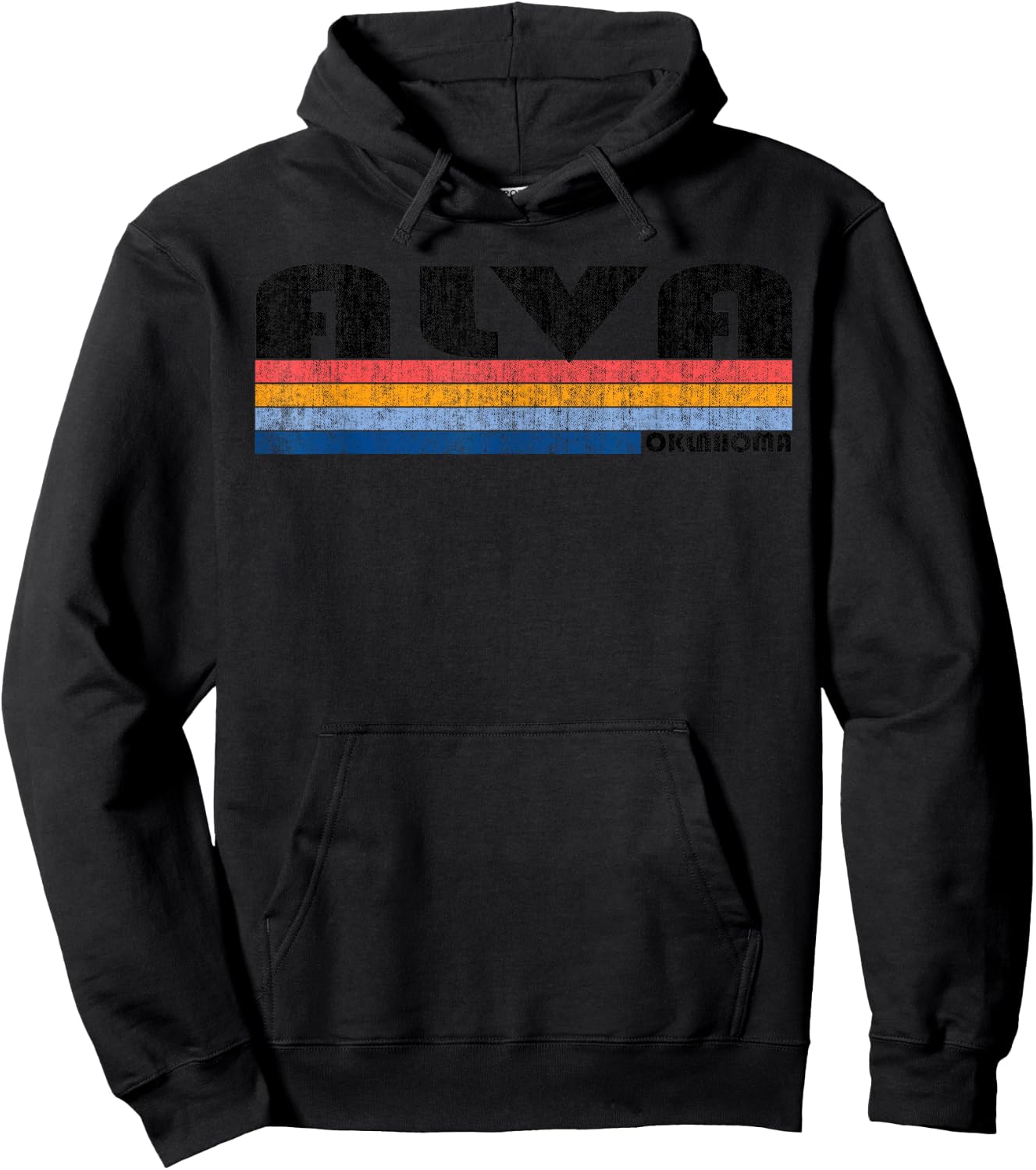 Vintage 1980s Style Alva OK T Shirt Hoodie - Hoodie | Black