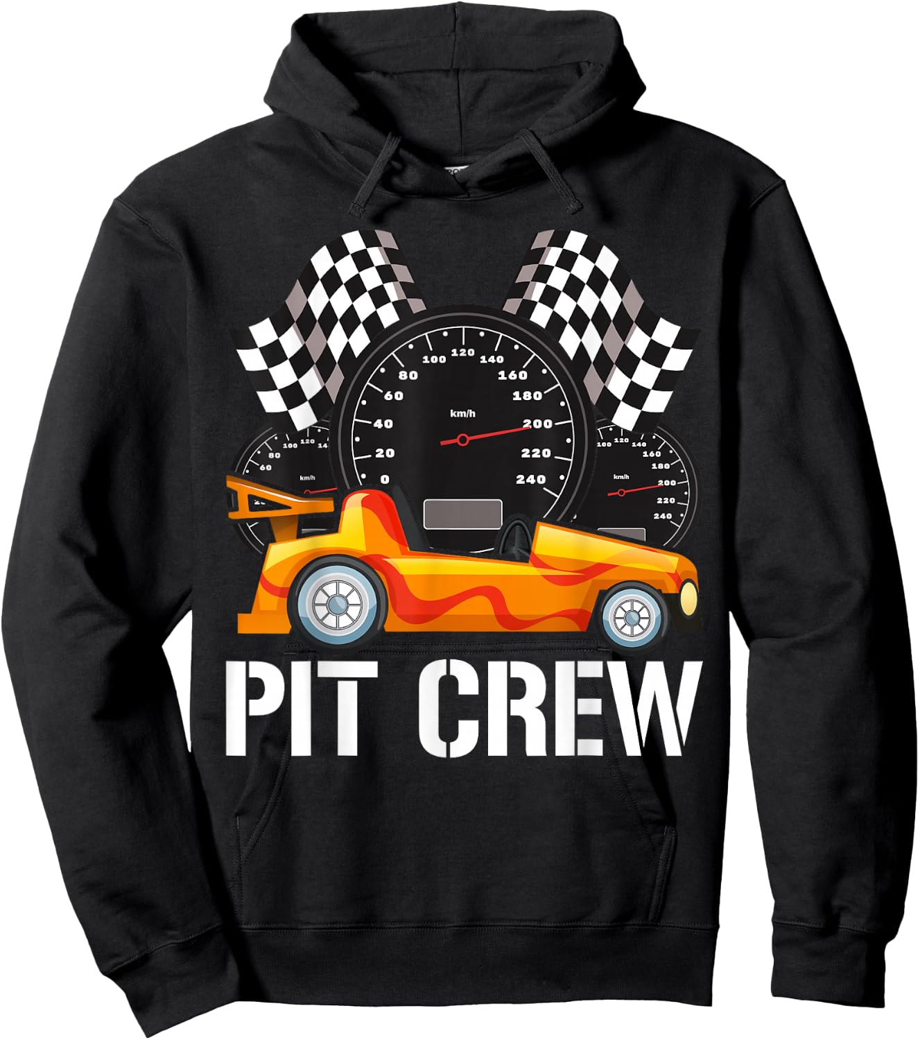Pit Crew for Racing Car Parties Hoodie - Hoodie | Black
