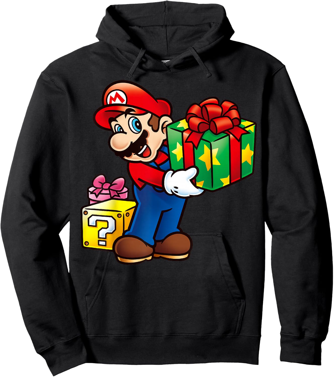 Nintendo Super Mario Wrapped Christmas Presents Hoodie - Hoodie | Black