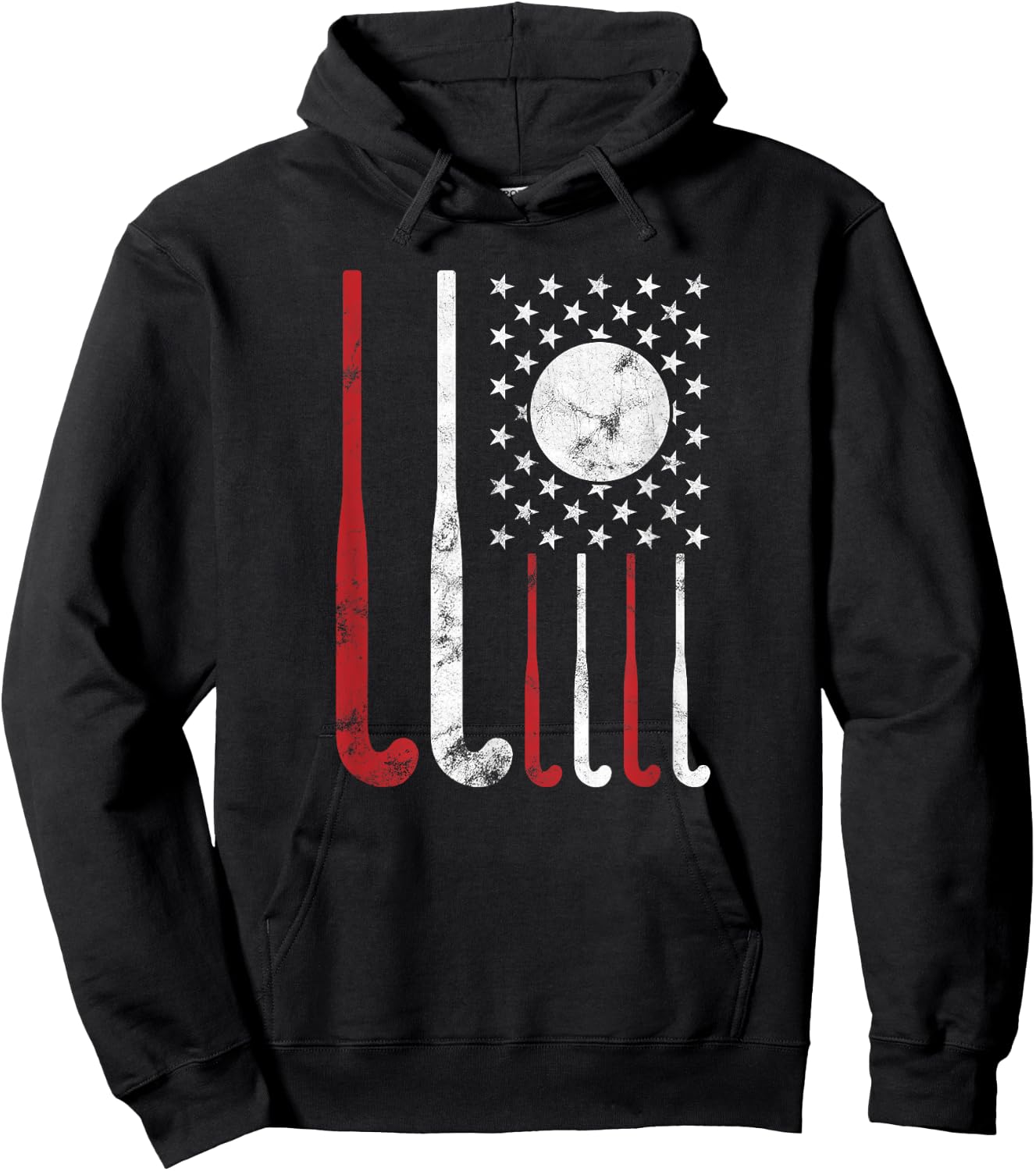 USA Field Hockey Shirt American Flag Fockey Lovers Gift Hoodie - Hoodie | Black