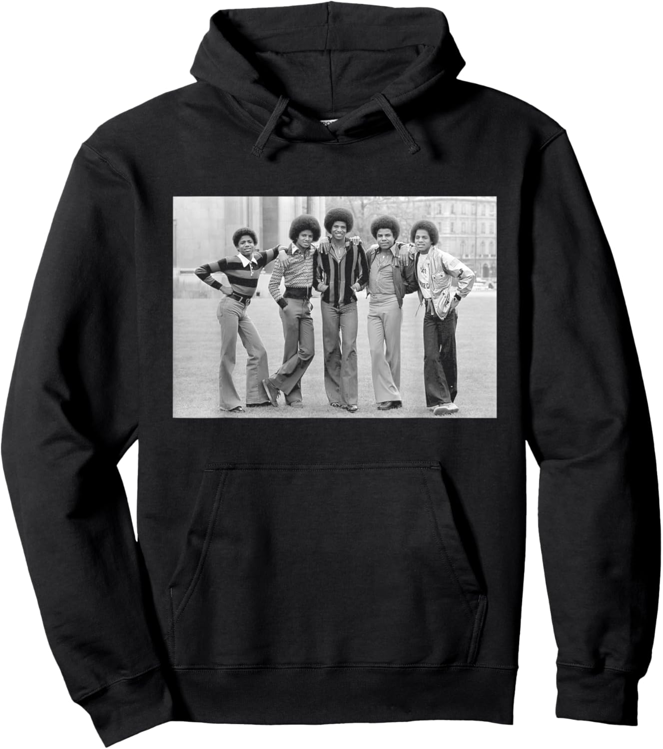 80s Pop Superstar Icon The Jackson 5 in Hyde Park 1977 Hoodie - Hoodie | Black
