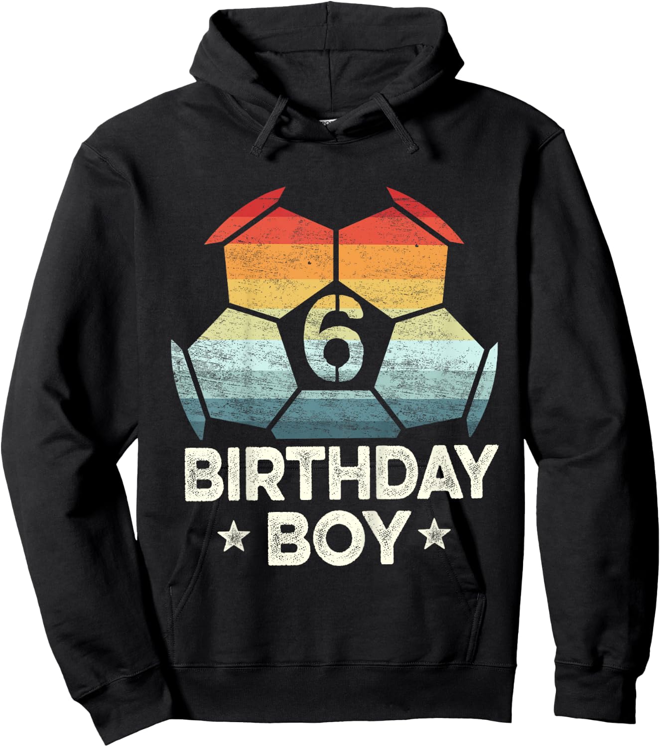 Kids 6 Year Old Soccer Player Gifts 6th Birthday Boy Sixth Bday Hoodie - Hoodie | Black