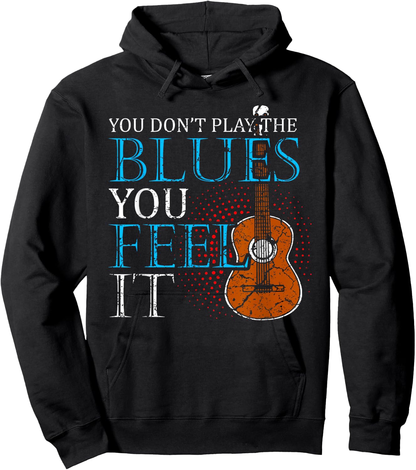 Blues Music Band Lover Guitar Teacher Hoodie - Hoodie | Black