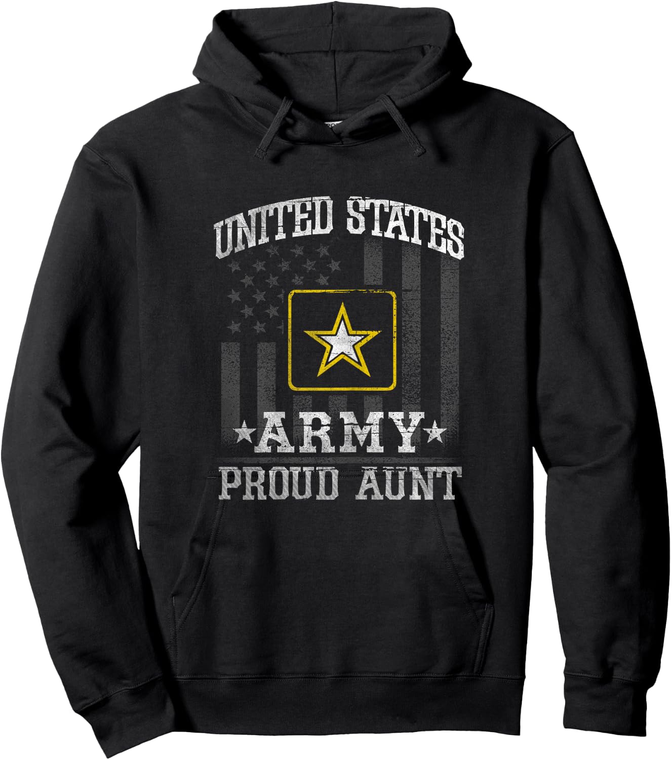U.S. Army Gift Vintage Modern US Army Proud Aunt , Black, X-Small, Women, Short Sleeve, , Birthday Theme Women's Hoodie - Hoodie | Black
