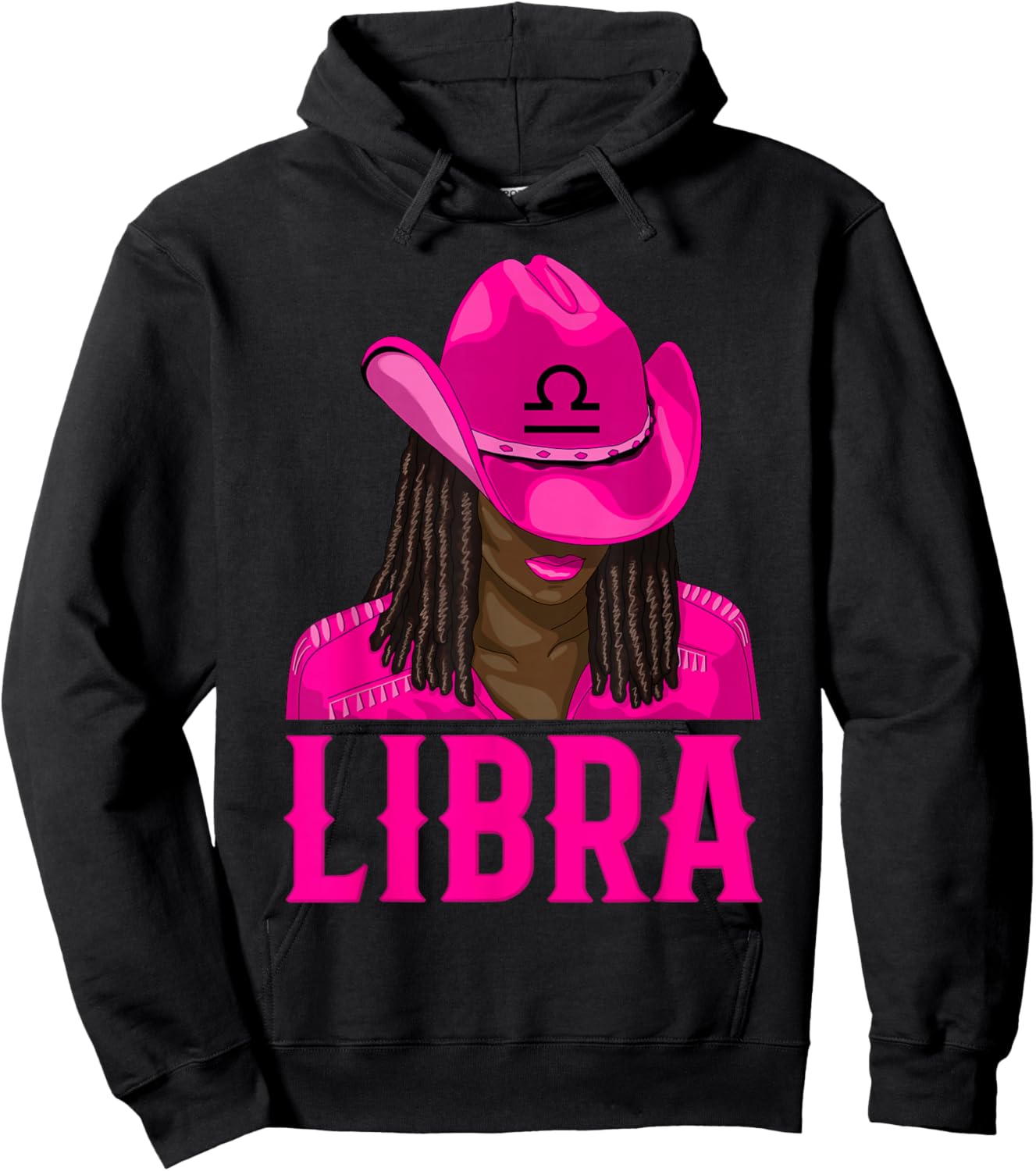 Libra Western Cowgirl African American Black Women Hoodie - Hoodie | Black