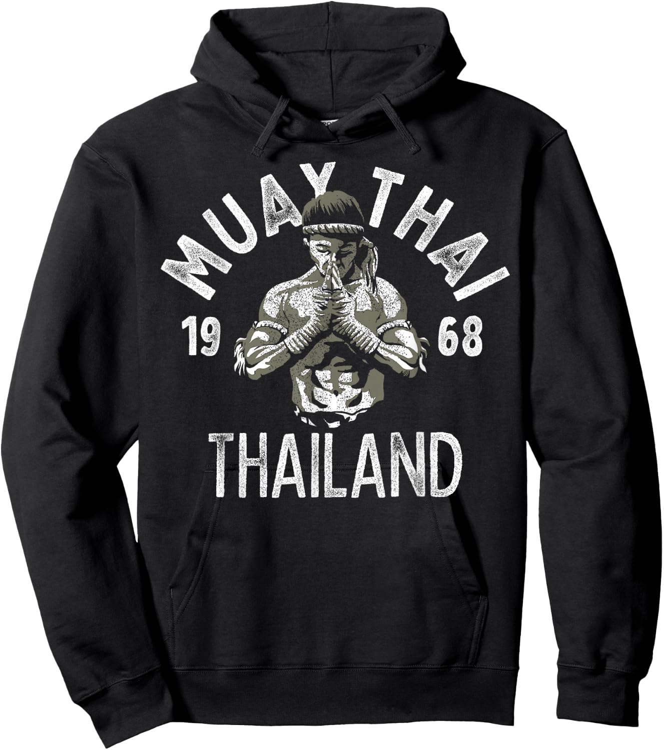 Muay Thai Thailand Vintage Tiger Fighter Training Gift Hoodie - Hoodie | Black