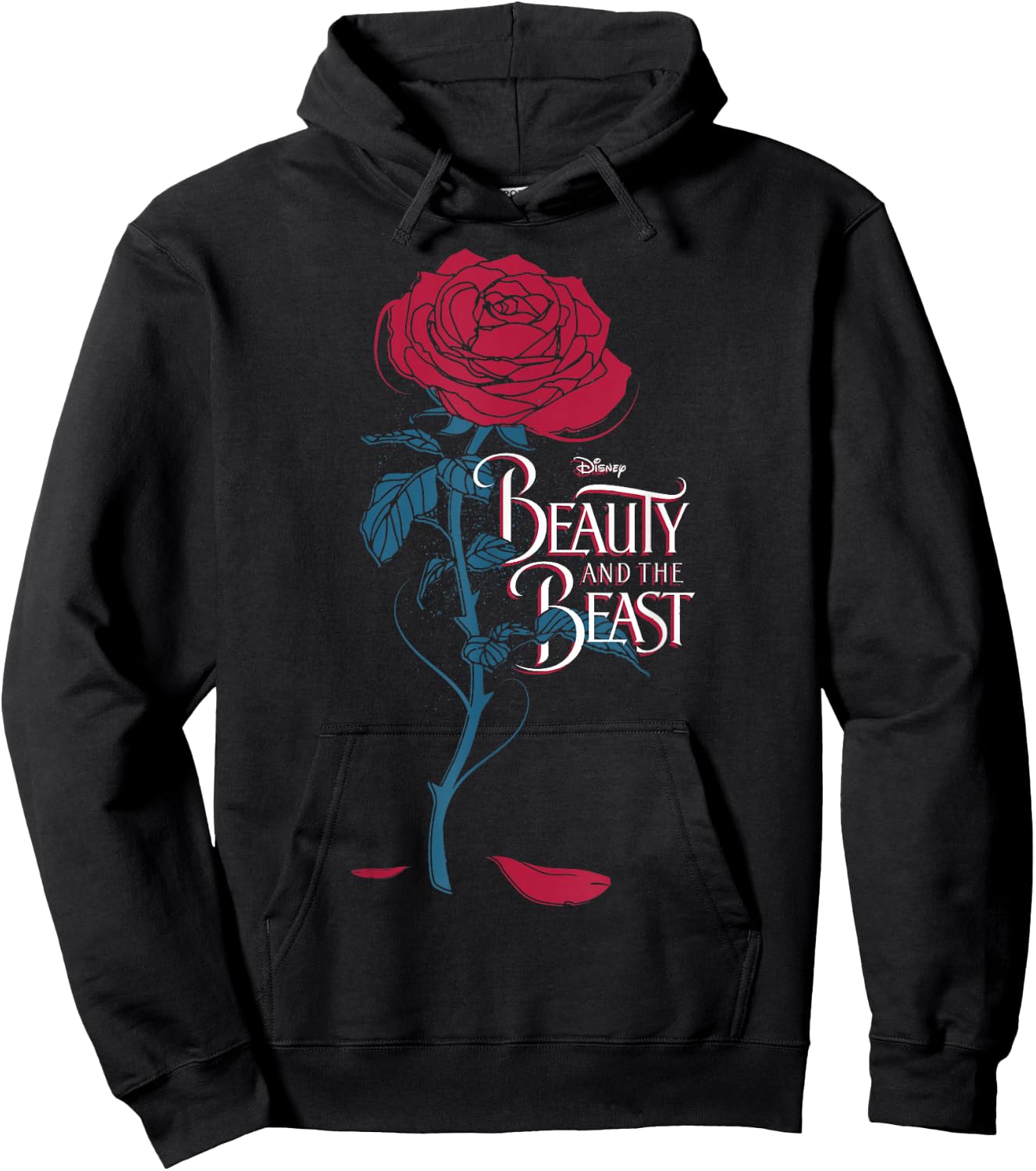 Disney Beauty & The Beast Wilting Rose Logo Graphic Hoodie - Hoodie | Black