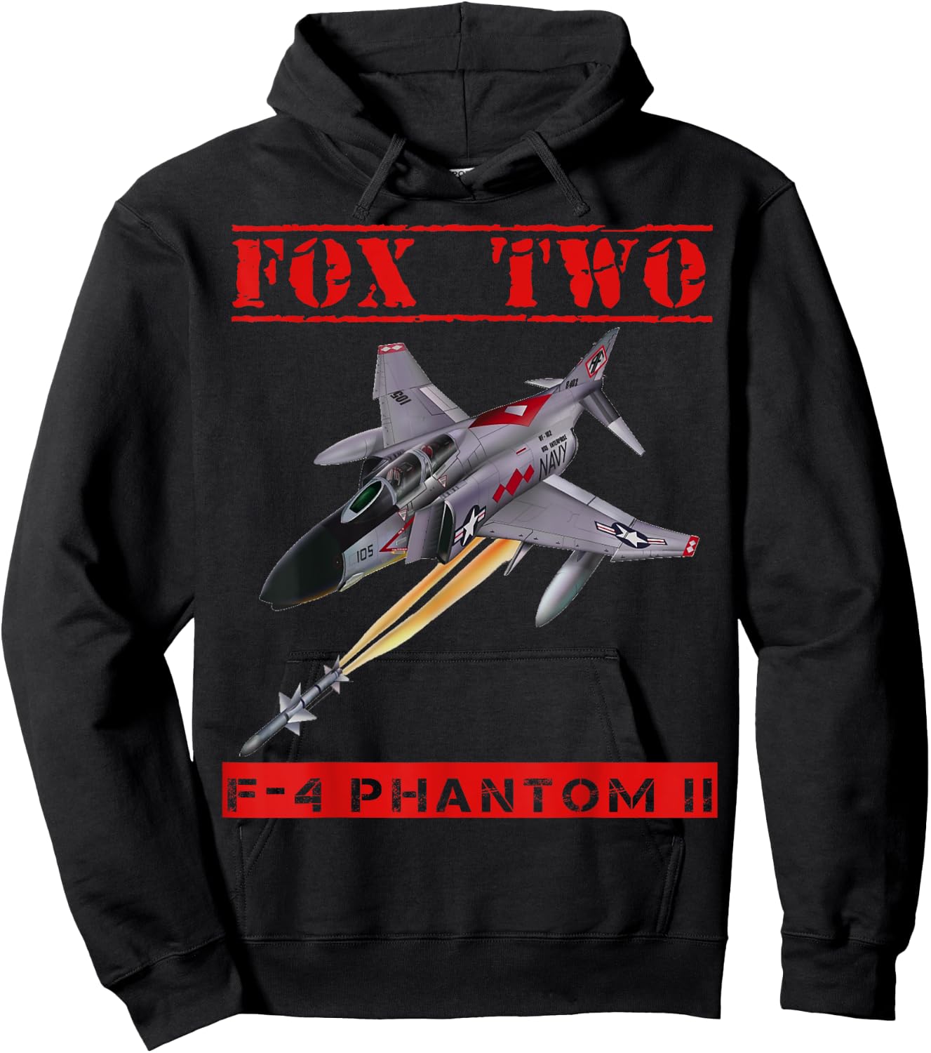 F-4 Phantom II, On the hunt for Mig's "Fox Two" !! Hoodie - Hoodie | Black