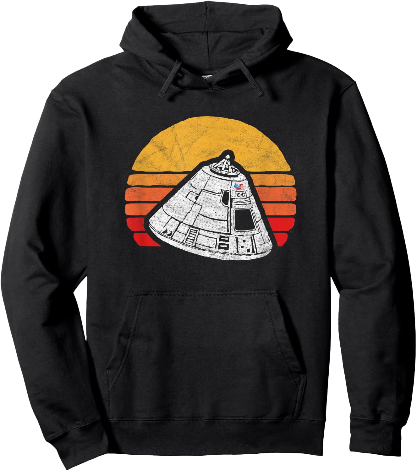 Retro Apollo 11 Moon Landing 50th Anniversary 80s Style Hoodie - Hoodie | Black