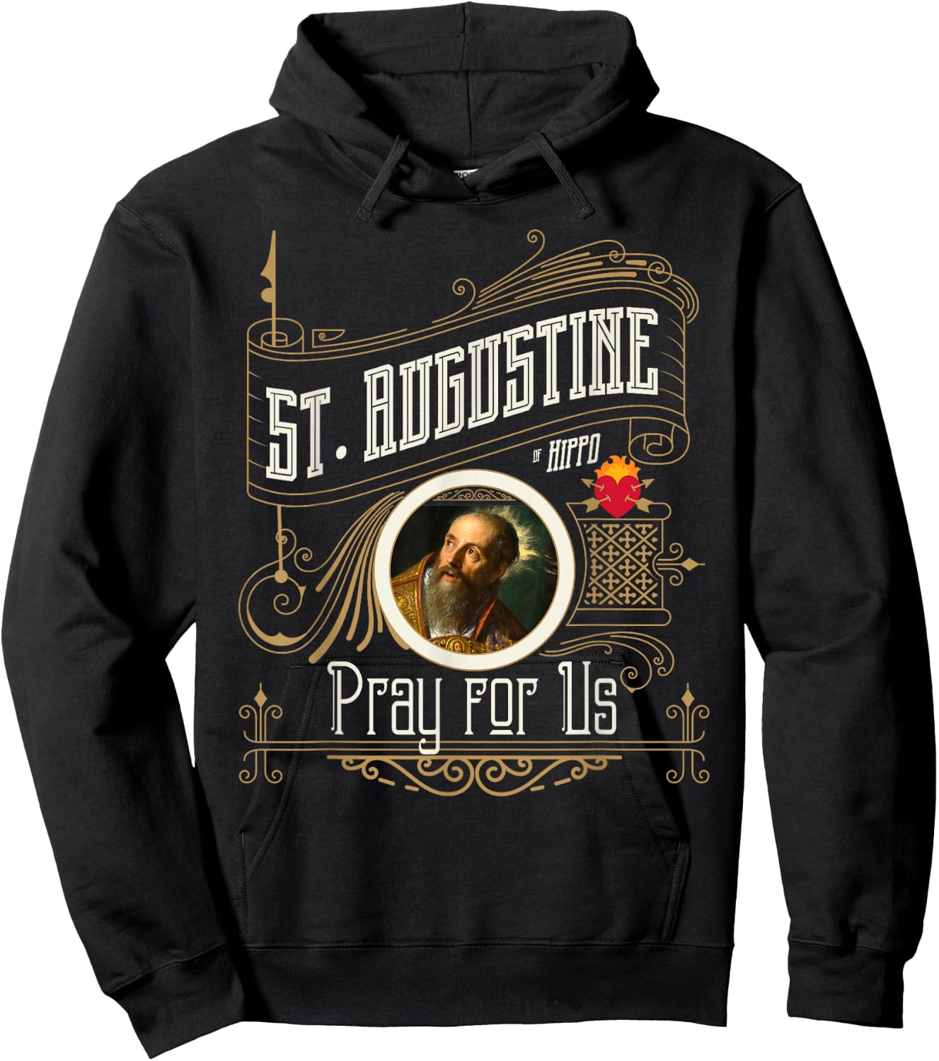 St. Augustine of Hippo Pray for Us City God Catholic Hoodie - Hoodie | Black
