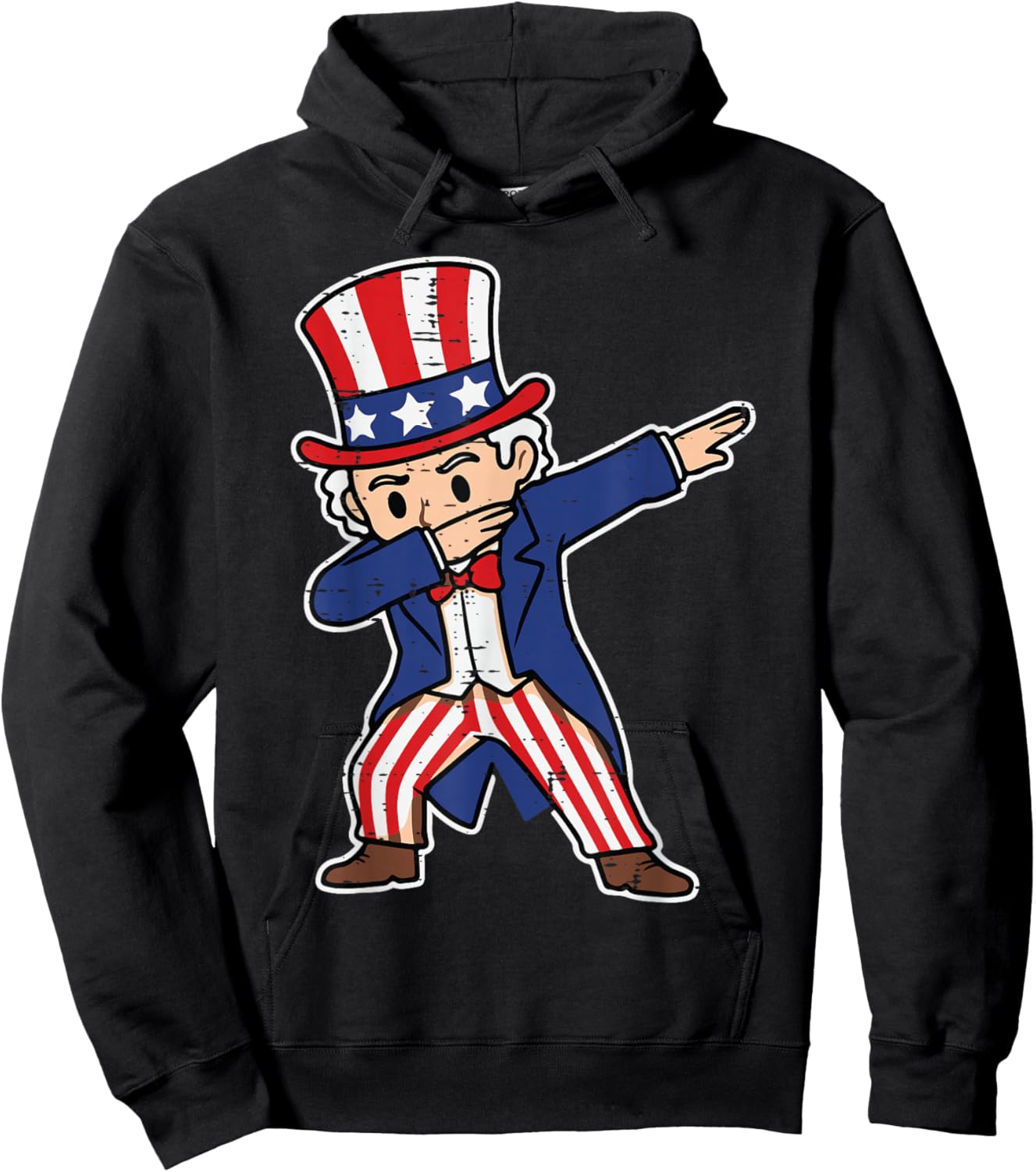 4th Of July Uncle Sam Dab Funny Dance Boys Kids Toddler Men Hoodie - Hoodie | Black