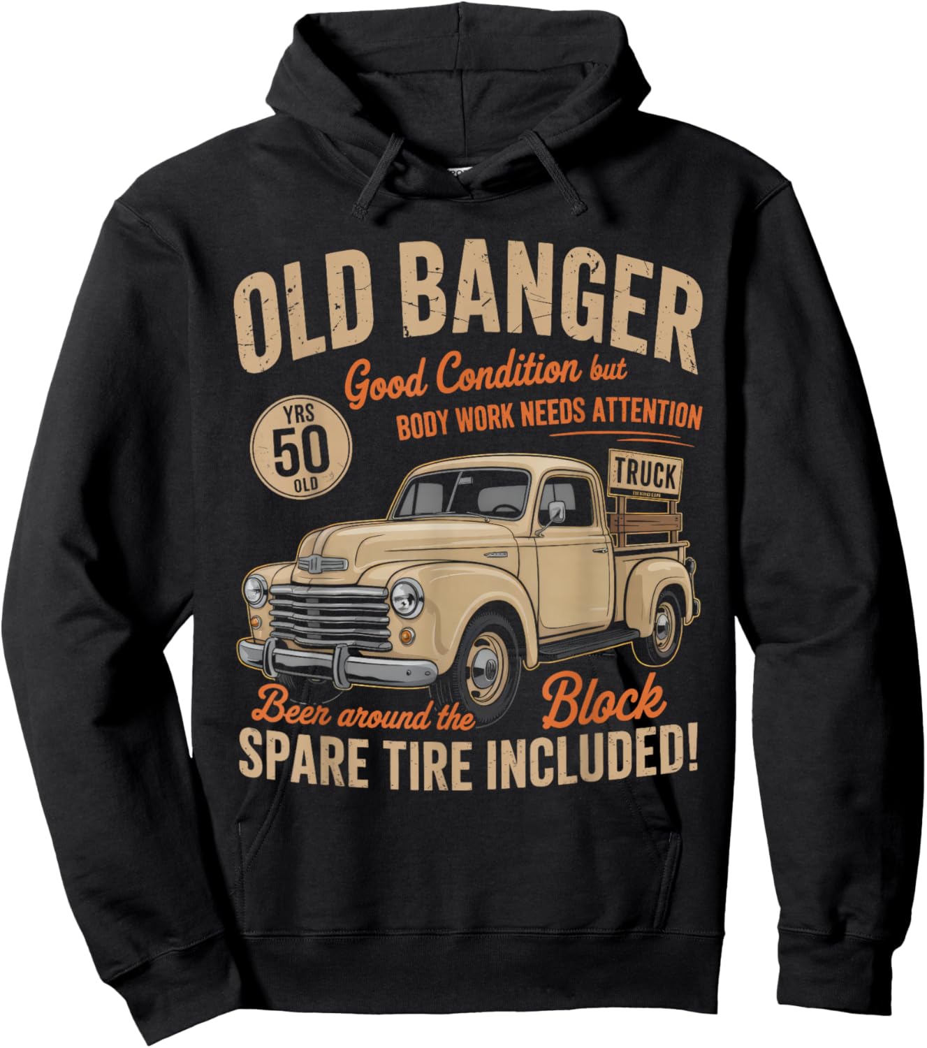 Vintage 50th Birthday Vintage Old Banger 50 Years Old Men Hoodie - Hoodie | Black