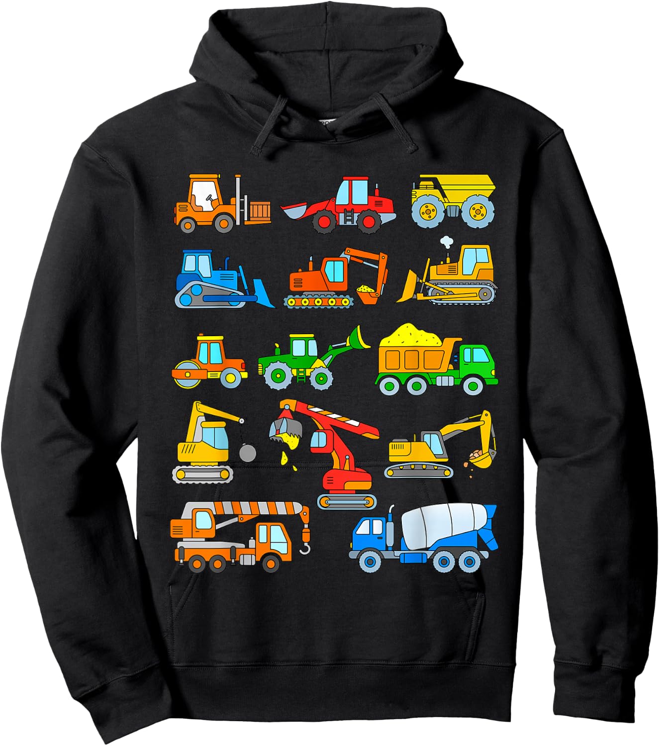 Construction Excavator for Boys Girls Men and Women Hoodie - Hoodie | Black