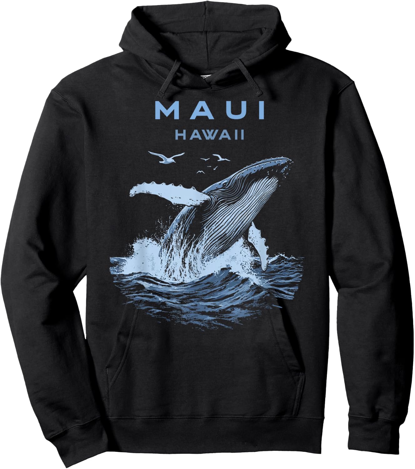 Maui Hawaii Humpback Whale Hoodie - Hoodie | Black