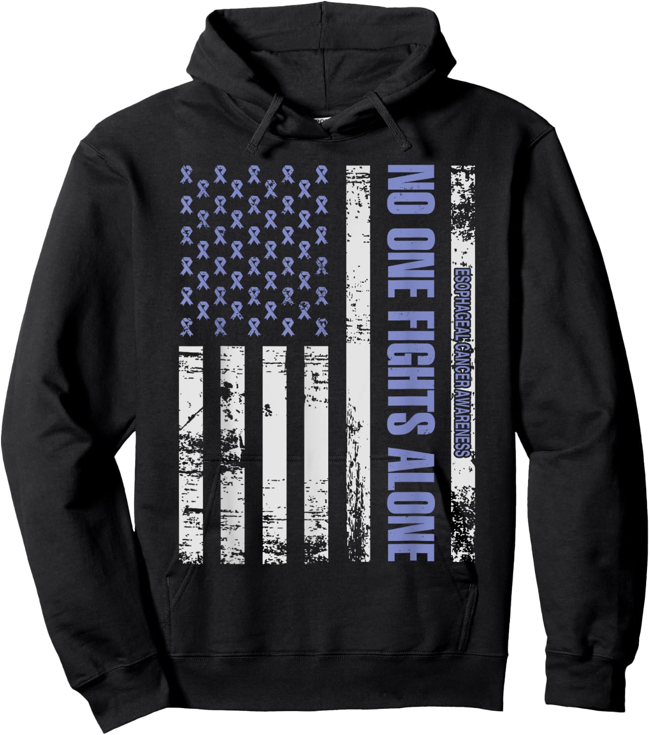 No one Fights alone Esophageal Cancer awareness Shirt Hoodie - Hoodie | Black