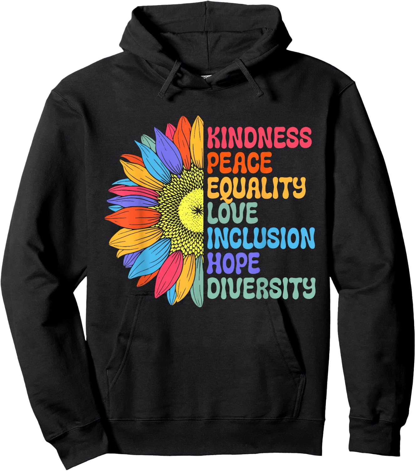 Kindness Shirt Women Men Peace Be Kind Equality Hoodie - Hoodie | Black